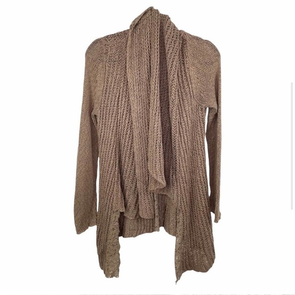 Anthropologie Knitted & Knotted brown open front cardigan small - Picture 2 of 8
